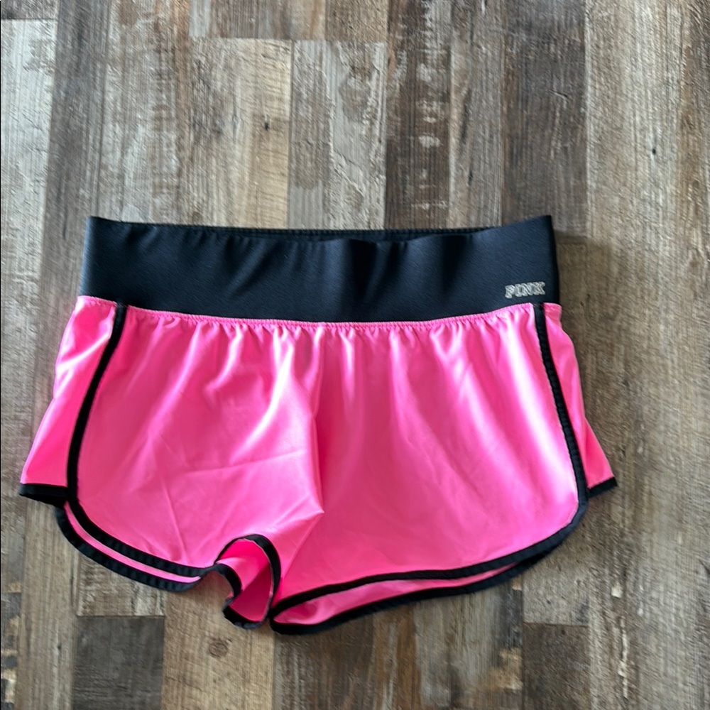 Pink Athletic Shorts with Black Waistband size M